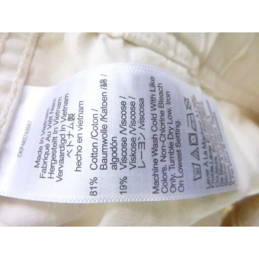 Madewell Womens Pull On Paperbag Shorts 27 Cotton Viscose Antique Cream